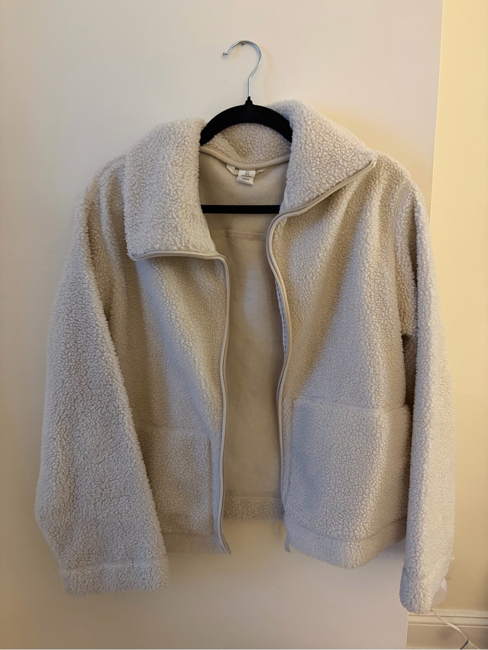 H&M Cozy Cream Sherpa Zip Jacket